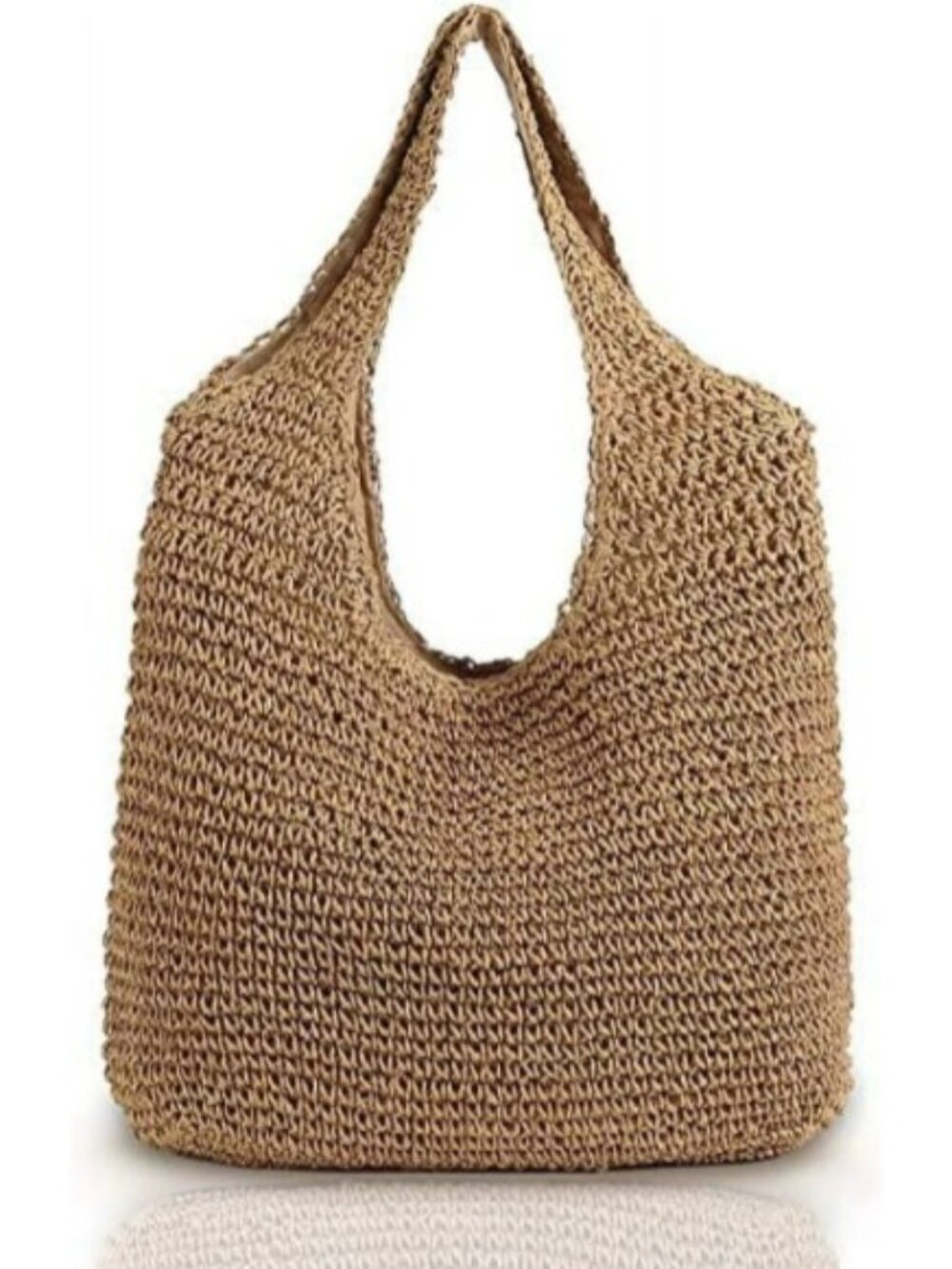 NWOT Woven Crochet Shoulder Bag in Tan